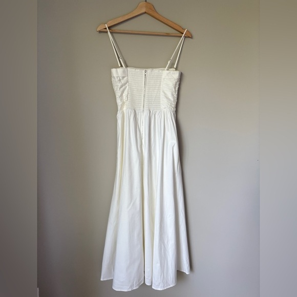 NEW Reformation Lissa Cotton Midi Dress White Ivory Removable Strap | US 4 UK 8 - Picture 9 of 16